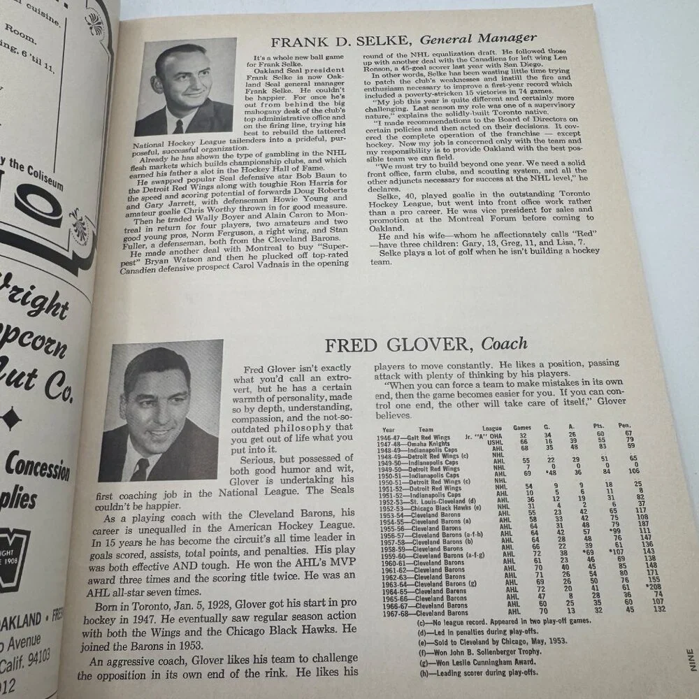 NHL Stanley Cup Vintage Program Signed By Garry Jarrett Oakland Golden Seals